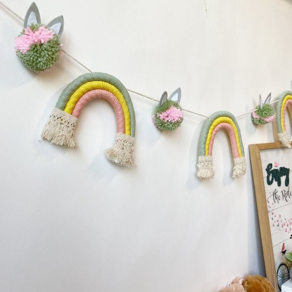 Rainbow Garland, Rainbow Garland Nursery, Bunny Garland Easter Decorations - Picture 7 of 9